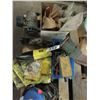 Image 1 : 3 BOXES WITH RAT TRAPS, PAINTING SUPPLIES, JD O-RINGS, BELTS, PLANE, MOTOR, STOCK TANK HEATER, ETC