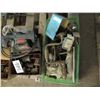 Image 1 : 6 BOXES WITH BELT SANDER, OILERS, BOLTS, NUTS, SHACKLE, BIT & BRACE, WIRE WHLS, HINGES, ETC