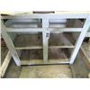 Image 1 : WOOD CABINET (NO DRAWERS), STEEL TABLE BASE