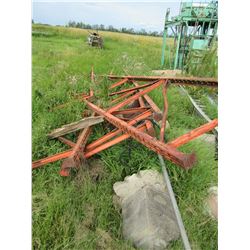 PILE OF STEEL TRACTOR TIRES, PALLET RACKING SIDES, SCRAP STEEL, ETC