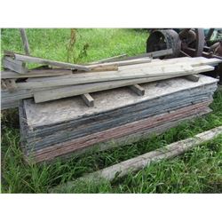 PILE OF CHIP BOARD & LUMBER