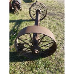 STEEL AXLE & 2 STEEL WHEELS
