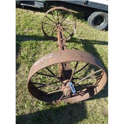 STEEL AXLE & 2 STEEL WHEELS