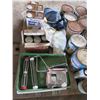 Image 3 : PALLET WITH PAINT, WATER SEALANT, TRAYS, ETC