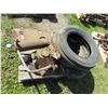 Image 1 : PALLET WITH 3 TRACTOR TIRES, MOTOR, STEEL, ETC