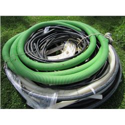 PALLET WITH HOSE & PLASTIC PIPE