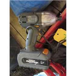 CRATE WITH MASTERCRAFT & ASSORTED CORDLESS TOOLS, CHARGERS, BATTERY