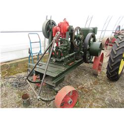 RUSHON HORNSBY AP 10.5 HP STATIONARY ENGINE ON STEEL WHEEL CART