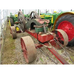 RUSTON HORNSBY CANADIAN ELEVATOR MARK CR ENGINE ON CART WITH STEEL WHEELS