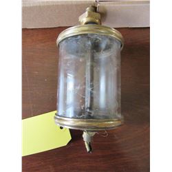 LARGE GLASS/BRASS OILER
