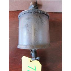 LARGE GLASS/BRASS OILER
