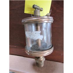 LARGE BRASS/GLASS OILER
