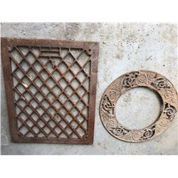 LOT OF 2 ANTIQUE FLOOR GRATES