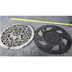 LOT OF 2 ANTIQUE FLOOR GRATES