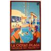 Image 1 : Ciotat Plage, 1930 Lithograph, A+, Linen #1080074
