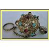 Image 1 : 19C PERFUME BOTTLE GILT SILVER JEWEL CHATELAINE#1080081