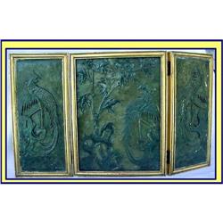 ANTIQUE CHINESE PR  SCREENS CARVED JADE JADEITE#1080097