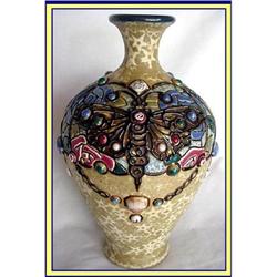 RSt TK TURN TEPLITZ AMPHORA VASE w butterfly #1080106