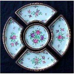 19C OLD PARIS PORCELAIN 5 PC TABLE SERVING SET #1080108