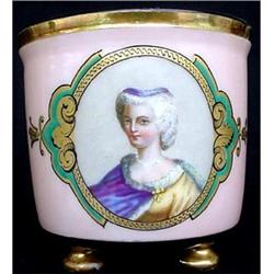 19C OLD PARIS HANDPAINTED PORTRAIT JARDINIERE #1080109