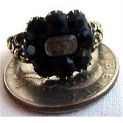 GEORGIAN GOLD JET HAIR MOURNING RING 1824 #1080127