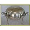 Image 1 : SILVER P ANTIQUE REVOLVING LID BREAKFAST DISH #1080168