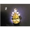 Image 1 : RHJ Pretty Canary Cubic Zirconium Pear  Pendant#1089509