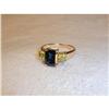 Image 1 : Estate 14K YG Sapphire Peridot Tri-Stone Ring #1089918