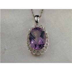 14K WG Amethyst Diamond Pendant Gold Pendant #1090075