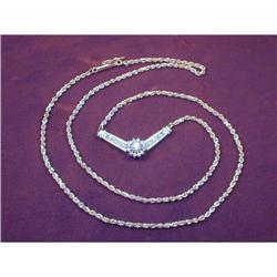 Rare Estate 14K YG Gold Diamond Floral Necklace#1090090