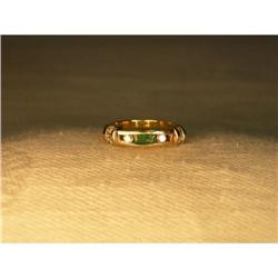 Estate 14K Gold Emerald Diamond Stacking Band #1090105