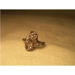 Estate 14K WG Champagne Diamond Snake Ring #1090109