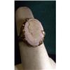 Image 1 : Estate Pink Shell Cameo Ring14kt brushed gold #1090261