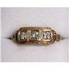 Image 1 : Estate Deco Past Present Future Diamond Ring #1090278