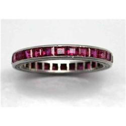 Vintage Platinum and Ruby Band #1090367