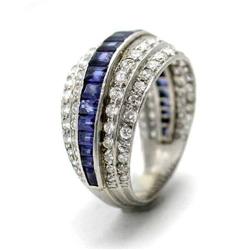 1930s Platinum Sapphire and Diamond Ring #1090392
