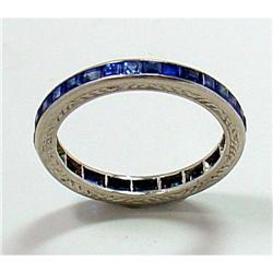Vintage 1930s Platinum Band with Sapphires #1090408