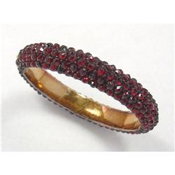 Antique Bohemian Garnet Bangle Bracelet  #1090411