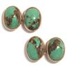 Image 1 : Turquoise Cufflinks in Pink Gold setting #1090431