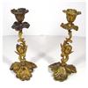 Image 1 : Pair of Brass Candlesticks with Cherubs #1090436
