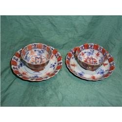 2  18th century Imari  cup & saucers #1090502