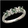 Image 1 : 14k WEDDING BAND  EMERALDS w DIAMONDS #1096249