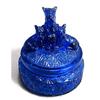 Image 1 : MY PET Cobalt  Blue Depression Glass Powder Jar#1096381