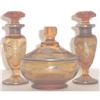 Image 1 : Cambridge Glass Amber & Silver Vanity Set #1096460