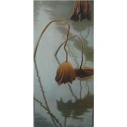 still life-lotus, original painting, oil on #1096508