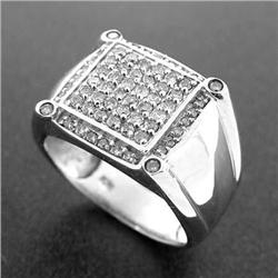 1.5 CTW  DIAMOND CLUSTER RING & 10K SOLID WHITE#1096525