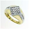 Image 1 : 1.0 CTW MEN'S DIAMOND CLUSTER RING & 10K YELLOW#1096533