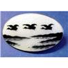 Stg.Brooch White&Black Enamel #1104660
