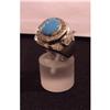 Image 1 : Persian Turquoise Diamond White Gold Ring bezel#1105364
