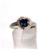 Image 1 : Estate Heart Checkerboard Sapphire Diamond Ring#1105391